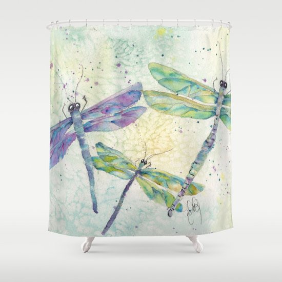 Xena S Dragonfly Shower Curtain By Deborah Thomsen Walker