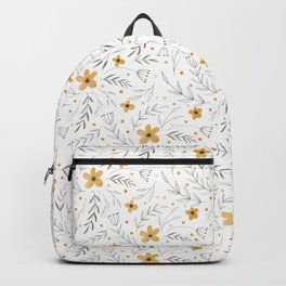 Watercolor pattern with abstract tiny yellow flowers Backpack