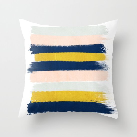 Stripes minimal trendy color palette gold silver metallic minimal home decor Throw Pillow by ...
