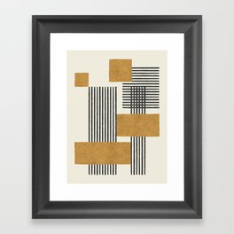Stripes and Square Composition - Abstract Framed Art Print