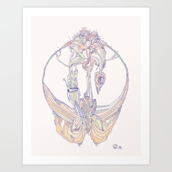 coral orchid Art Print