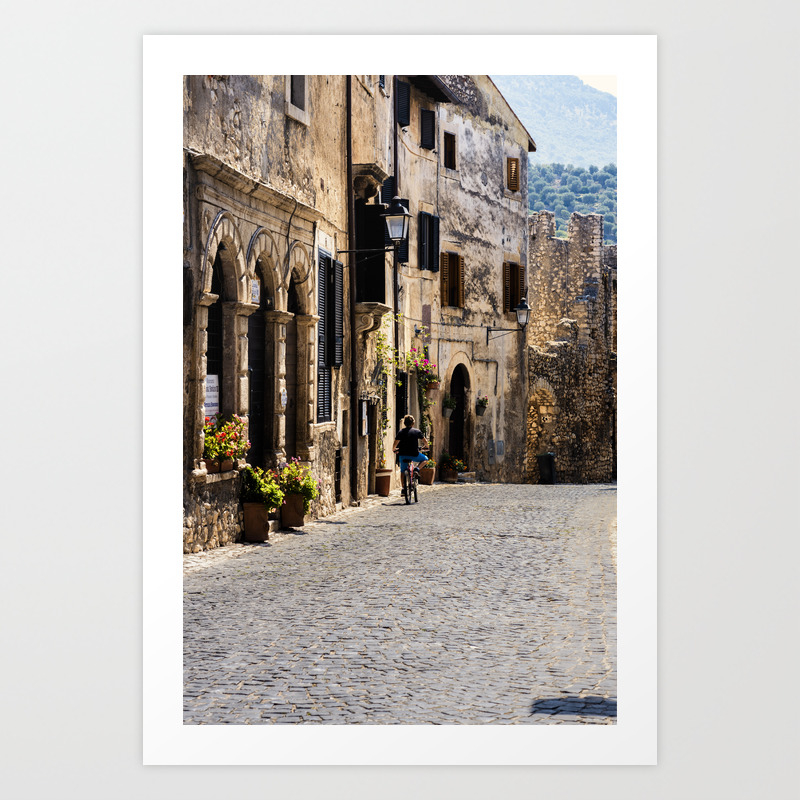 Alleyway In A Top Hill Medieval Village Art Print By Acalstudio Society6 Alleyway In A Top Hill Medieval Village Art Print By Acalstudio Society6