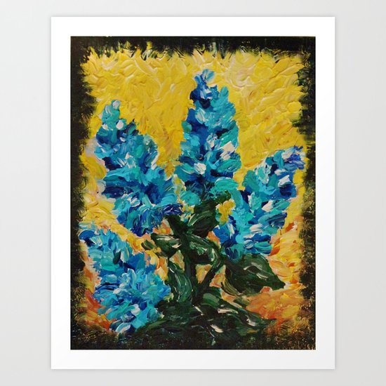 SHADES OF BLOOM - Stunning Floral Abstract Modern Home Decor Hyacinths Bright Bold Color Garden 2012 Art Print