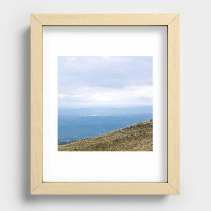 Argentina Photography - Town Seen From The Top Of A Mountain Recessed Framed Print