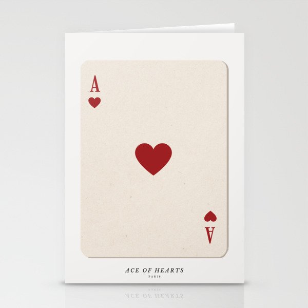 Ace of Hearts Playing Card Art Print Trendy Stationery Cards