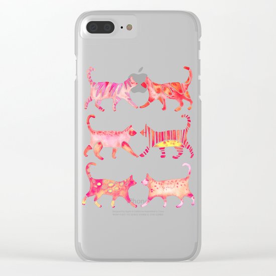 Cat Collection – Pink Palette Clear iPhone Case