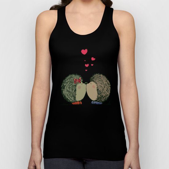 Hedgehogs in love Unisex Tank Top