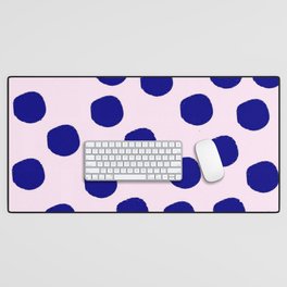 Wild polka dot 52 - Pink and blue Desk Mat