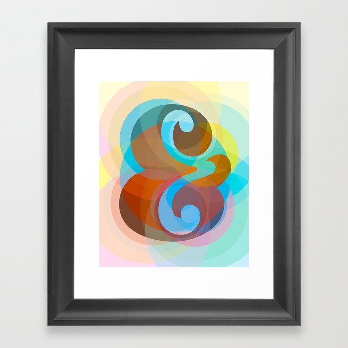 Geometric Ampersand Rainbow Framed Art Print