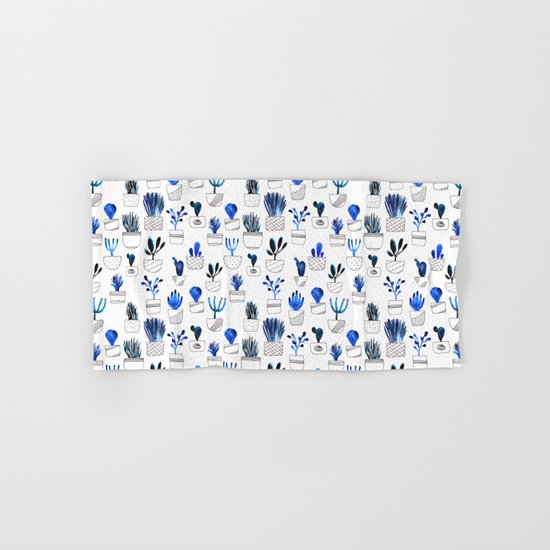 Blue cacti Hand & Bath Towel