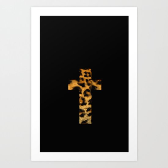 Leopard Cross Art Print