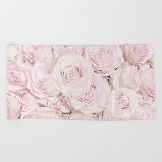 Roses have thorns- Floral Flower Pink Rose Flowers on #Society6 Beach Towel