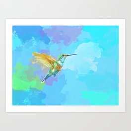 Tiny Wings, Strong Heart - Hummingbird Painting Art Print