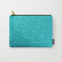 Teal Glitter Pattern Carry-All Pouch