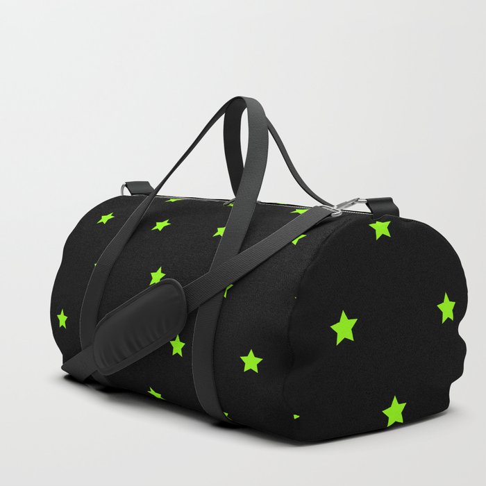 Neon Green And Black Magic Stars Collection Duffle Bag