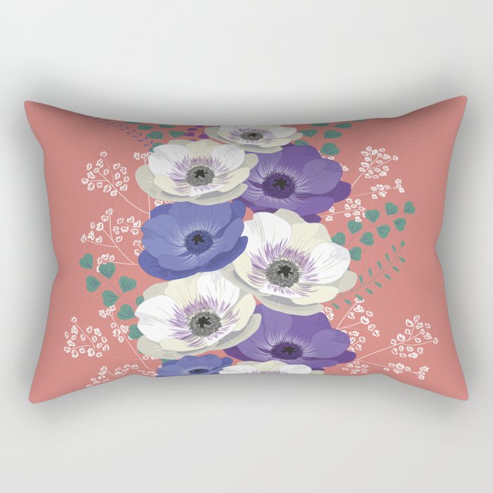 Anemones collection: bouquet II Rectangular Pillow