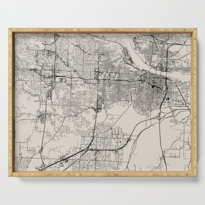 USA, Little Rock city map Serving Tray