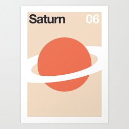 Saturn 06 - Minimal Planets Art Print