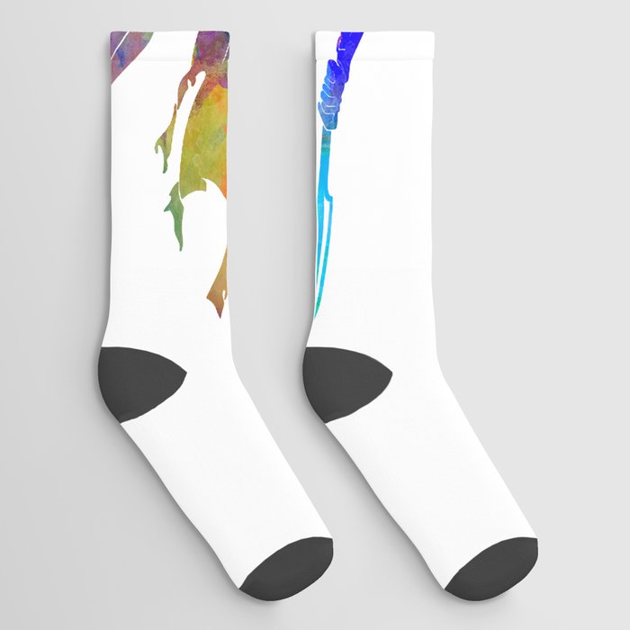 greek mythological warrior in watercolor Socks