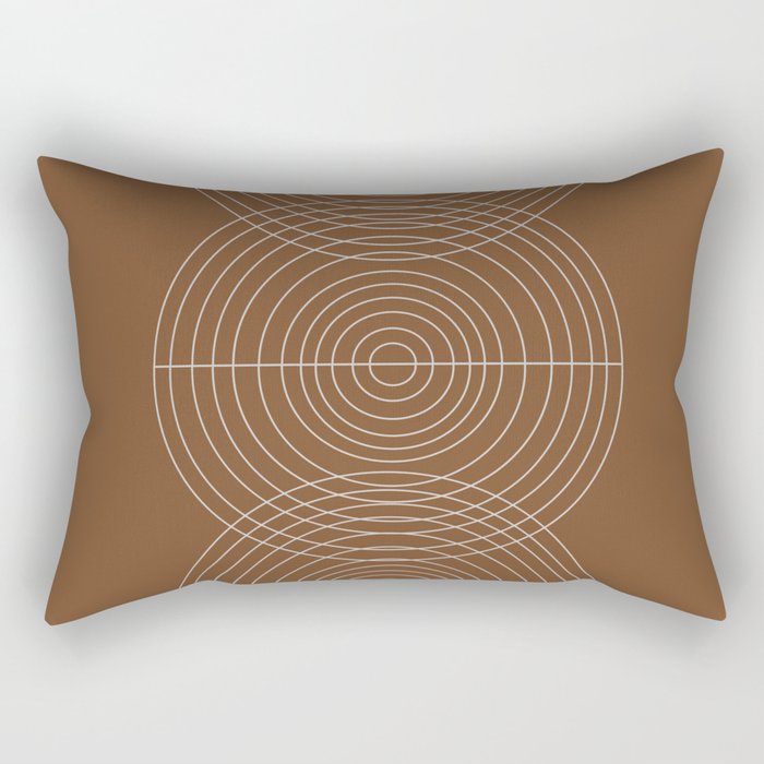 Burnt Orange, Geometric shape Rectangular Pillow