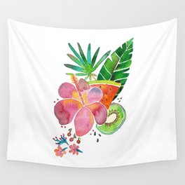 hibiscus and fruits Wall Tapestry