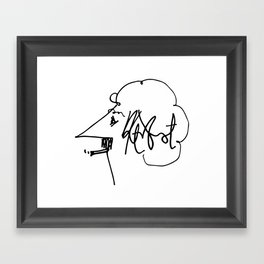 Vonnegut Self Portrait Artwork, Design for Wall Art, Prints, Posters, Tshirts, Bags, Women, Men, Kid Framed Art Print