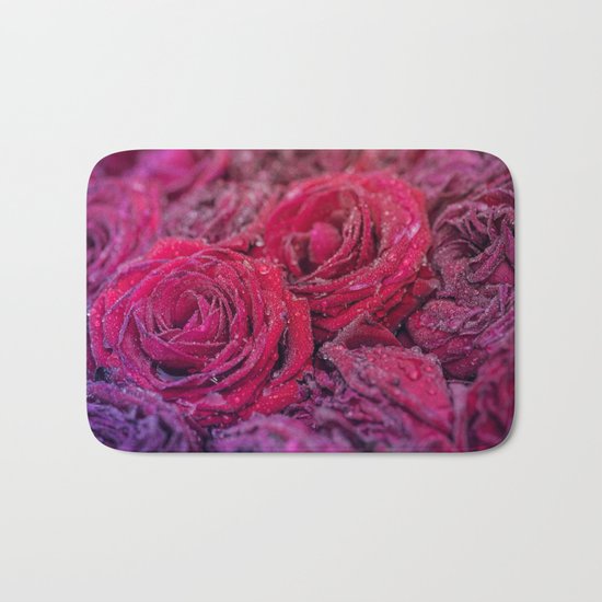 Bed of darkred roses - Red rose bunch Bath Mat
