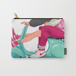 A Valentine with sneaker and Vespa Carry-All Pouch | Scooter, Sneakers, Illustration, Valentine, Ma1, Digital, Painting, Moto, Simphoo Coolnoodle, Airforce1 