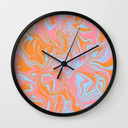 Psychedelic Sunrise Spill Wall Clock | Abstract, Psychedelic, Sherbet, Wildnclassyfun, Painting, Sunset, Trippy, Sunrise, Summer, Oil 
