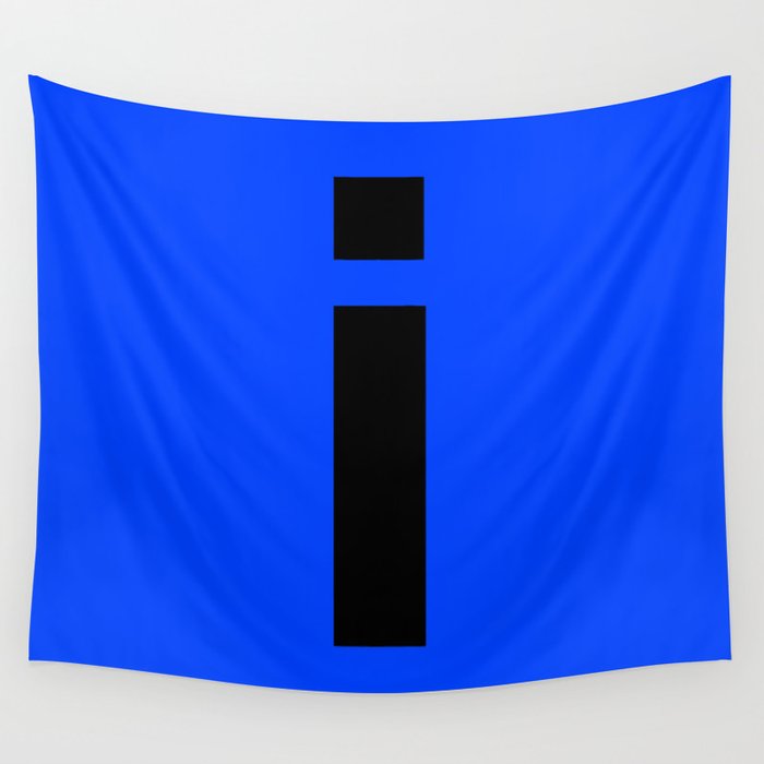 letter I (Black & Blue) Wall Tapestry