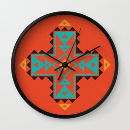 Native American Indian Tribal Cross Shape Wall Clock