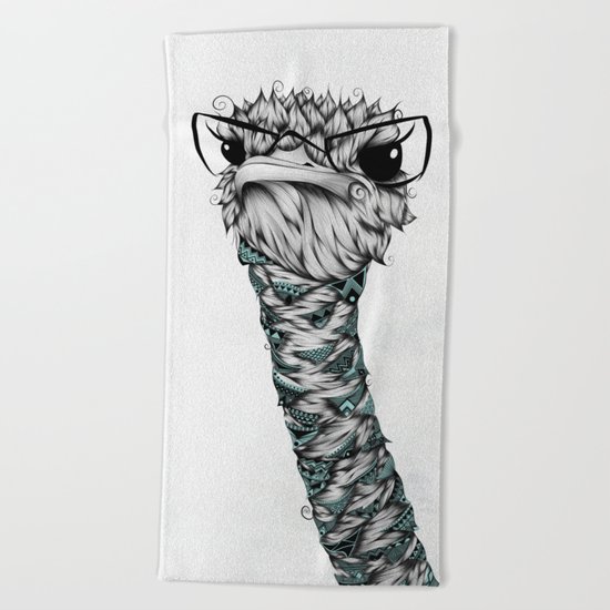 Poetic Ostrich Beach Towel