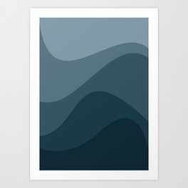 Abstract Color Waves - Blue Palette Art Print