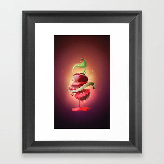 Sliced Sour Cherry Framed Art Print