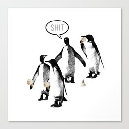 Penguins and Ice Creams Canvas Print
