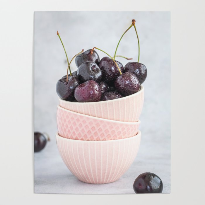 Cherry bowl l Food photography artfood photography Poster