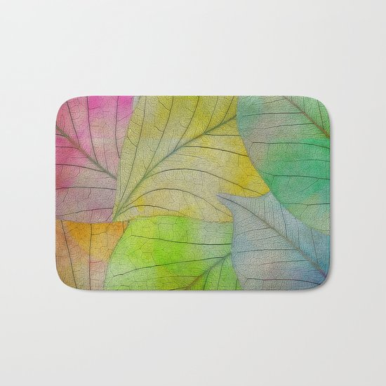 Pattern of Colorful Leaves Bath Mat