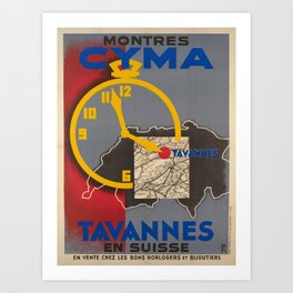 cartello montres cyma tavannes suisse en Art Print | Bons, Montres, Typography, Bijoutiers, En, Les, Schweiz, Horlogers, Graphicdesign, Switzerland 