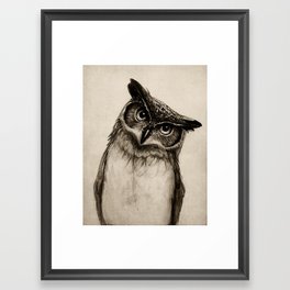Owl Sketch Framed Art Print
