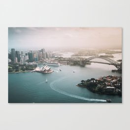 Sydney Opera House Harbour Bridge | Australia Aerial Travel Photography Canvas Print