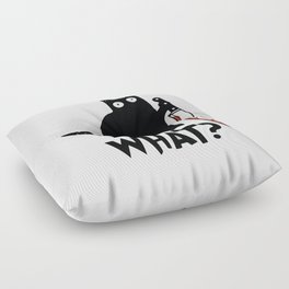 Cat What? Murderous Black Cat With Knife Floor Pillow