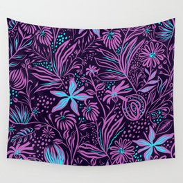 Pretty Floral Pink Purple Pattern Wall Tapestry