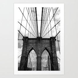 Brooklyn Bridge - New York City 2009 #6 BW Art Print