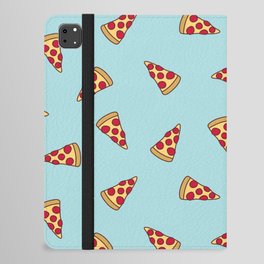 Pizza Slice Pattern (light aqua blue) iPad Folio Case