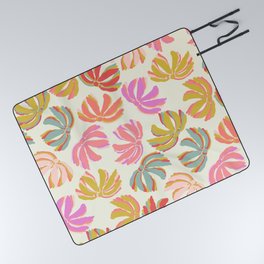 Layered Colorful Flowers Picnic Blanket