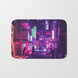 Neon Muse Bath Mat | Color, Steampunk, Night, Tokyo, Photo, Shibuya, Neonstreet, Futuristic, Neon, Neonlights 