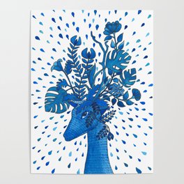 Flowery fawn Poster