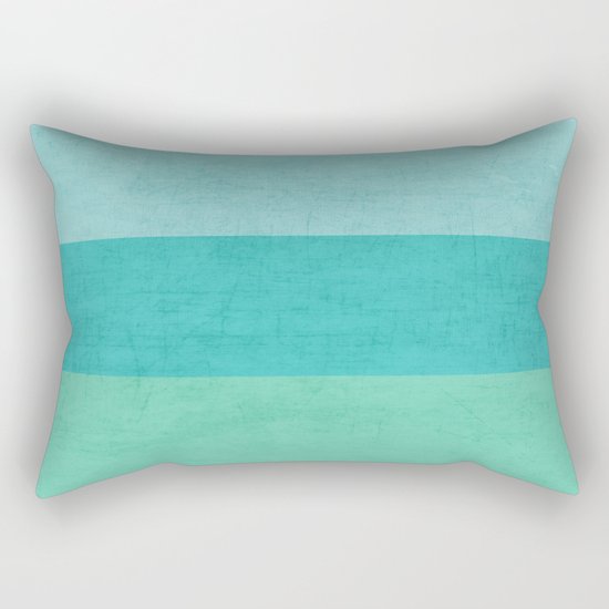 three stripes - teal Rectangular Pillow