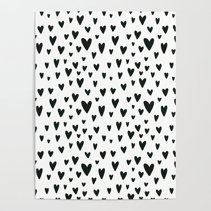 black and white Scandinavian Nursery Prints patterns Poster