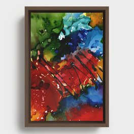 Colorful Creation Green Blue Red Abstract  Framed Canvas